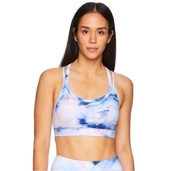 Gaiam Shiva Kennedy Print in Blue Ice Medium-Impact Sports Bra Medium NWT - Picture 1 of 6